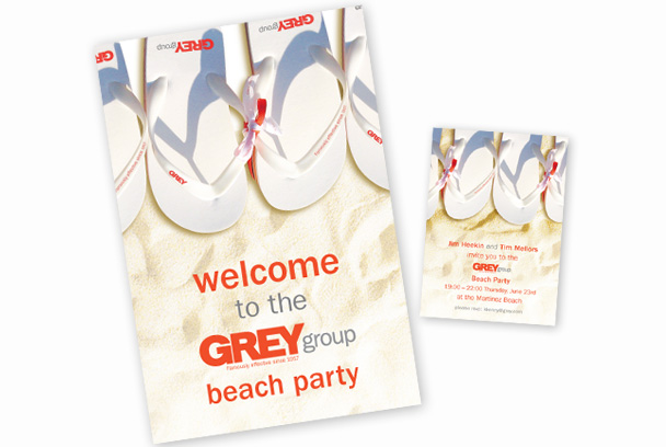 Grey Advertising poster & invitation