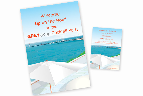 Grey Advertising poster & invitation