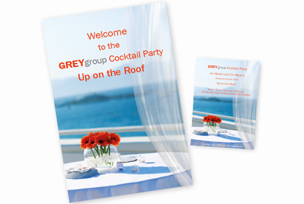 Grey Advertising poster & invitation