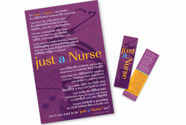 Just a Nurse poster & bookmarks