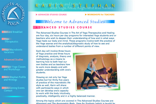 Yoga Alignment Therapeutés website