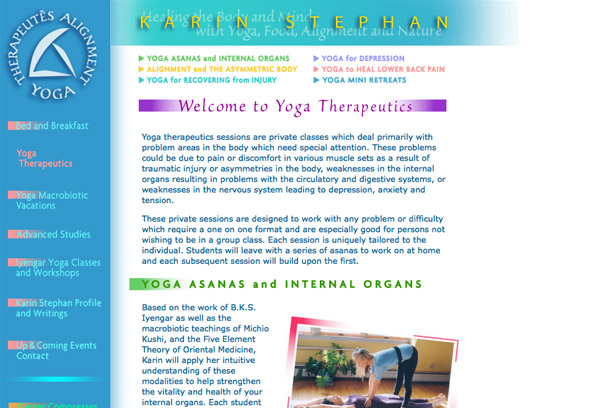 Yoga Alignment Therapeutés website